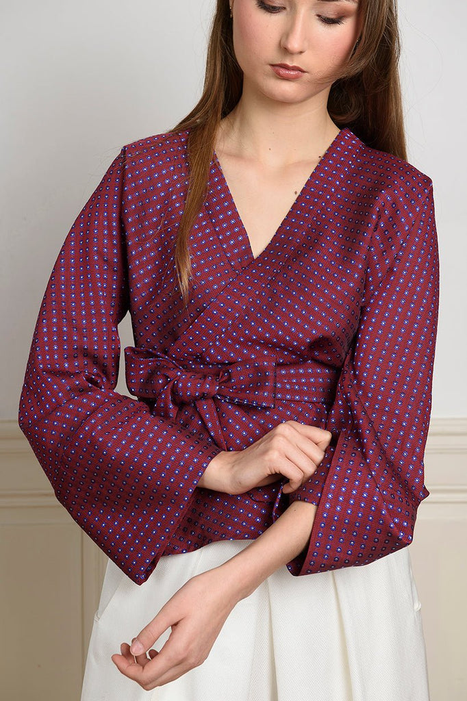 Kimono BORUDO bordeaux - CATHERINE VALENTIN