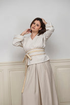 Kimono ENDO doré/blanc MARIAGE - CATHERINE VALENTIN