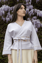 Kimono ENDO pois blanc/doré lamé - CATHERINE VALENTIN