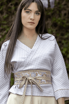 Kimono ENDO pois blanc/doré lamé - CATHERINE VALENTIN