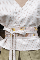 Kimono ENDO réversible pois rose/blanc - CATHERINE VALENTIN