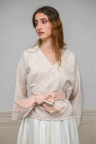 Kimono ENDO rose/blanc - CATHERINE VALENTIN