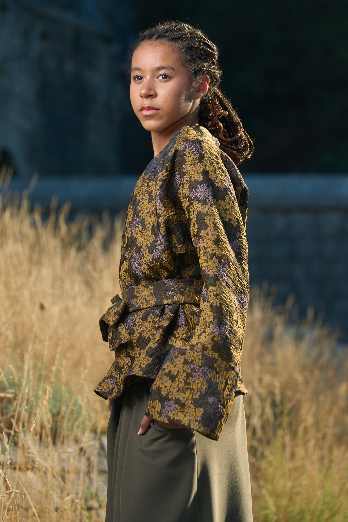 Kimono HANAÏ réversible marron-ocre - CATHERINE VALENTIN