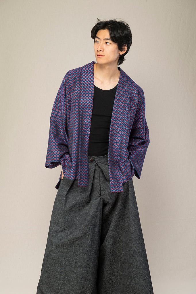 Kimono homme HAMAGURI bleu/rose - CATHERINE VALENTIN