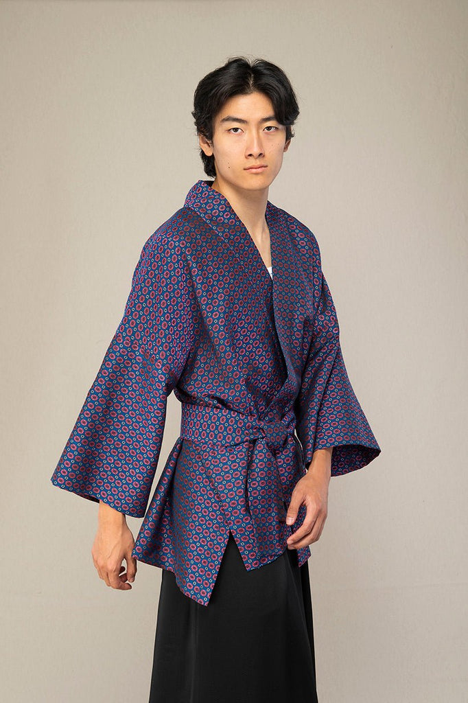 Kimono homme HAMAGURI bleu/rose - CATHERINE VALENTIN