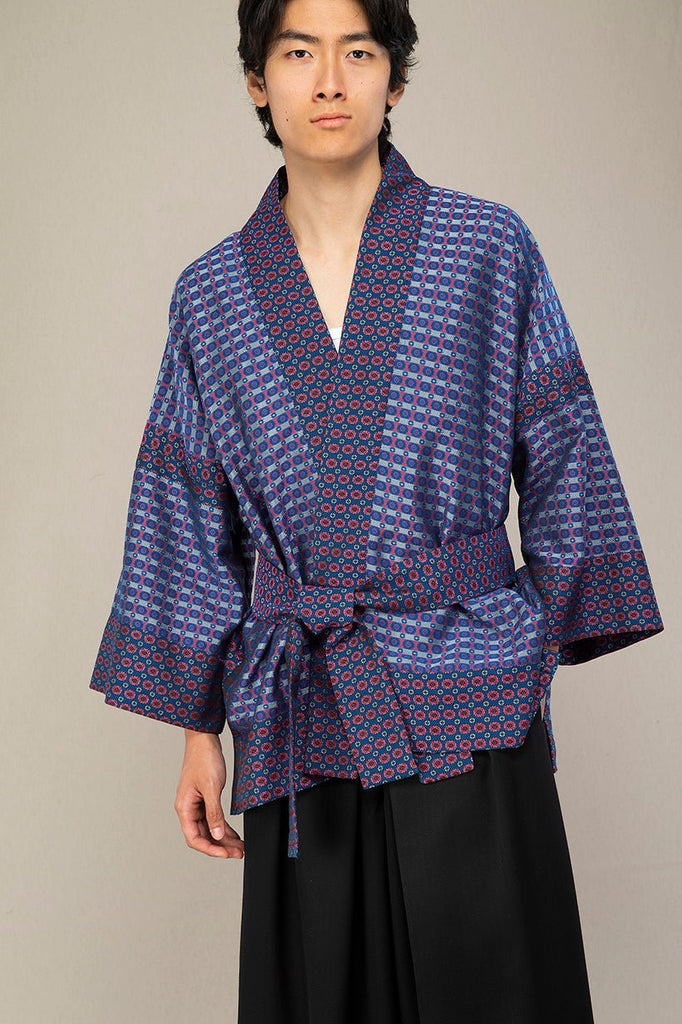 Kimono homme HAMAGURI bleu/rose - CATHERINE VALENTIN