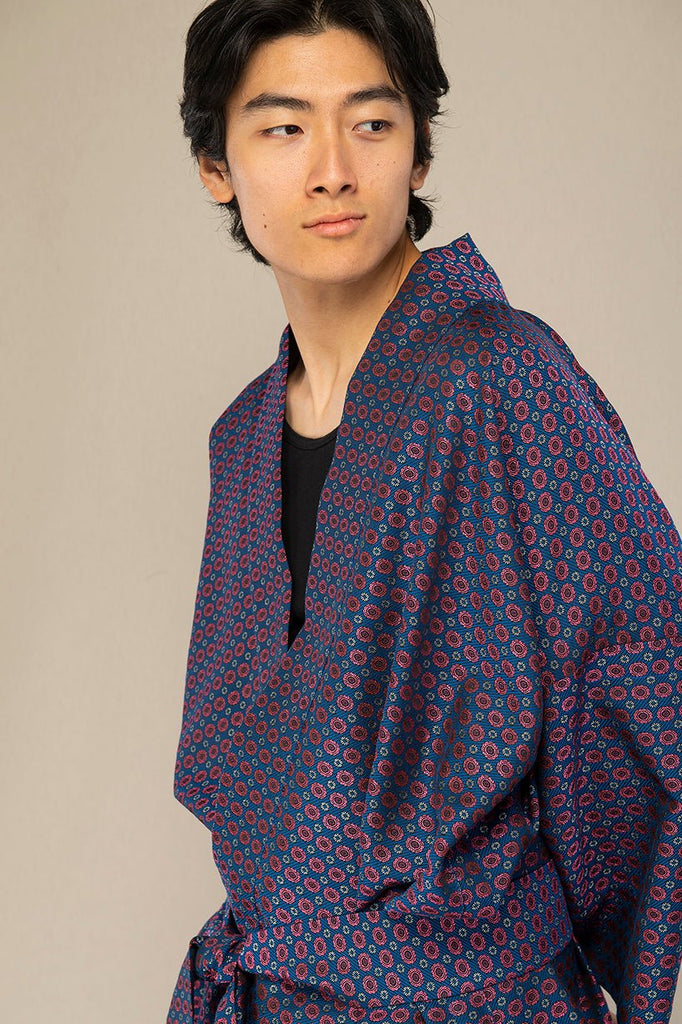 Kimono homme HAMAGURI bleu/rose - CATHERINE VALENTIN