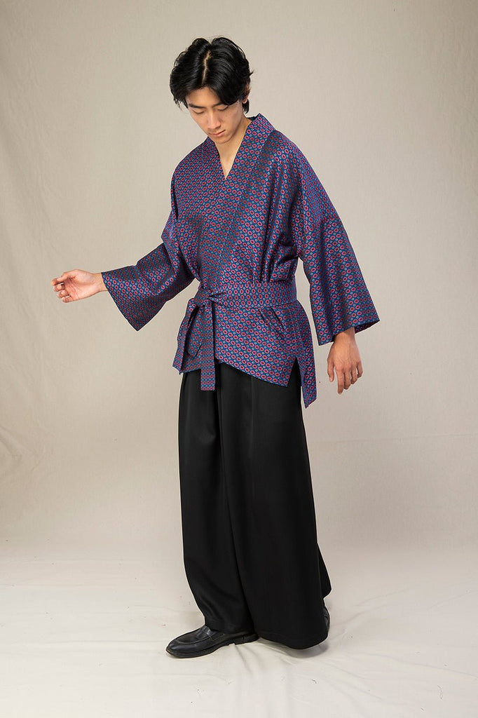 Kimono homme HAMAGURI bleu/rose - CATHERINE VALENTIN