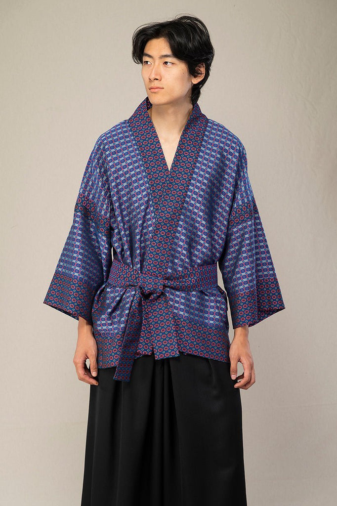 Kimono homme HAMAGURI bleu/rose - CATHERINE VALENTIN