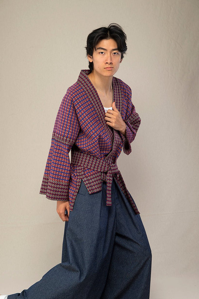 Kimono homme HAMAGURI bordeaux - CATHERINE VALENTIN