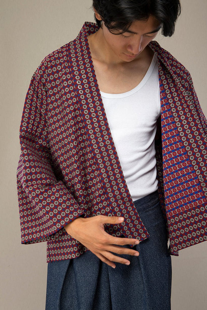 Kimono homme HAMAGURI bordeaux - CATHERINE VALENTIN