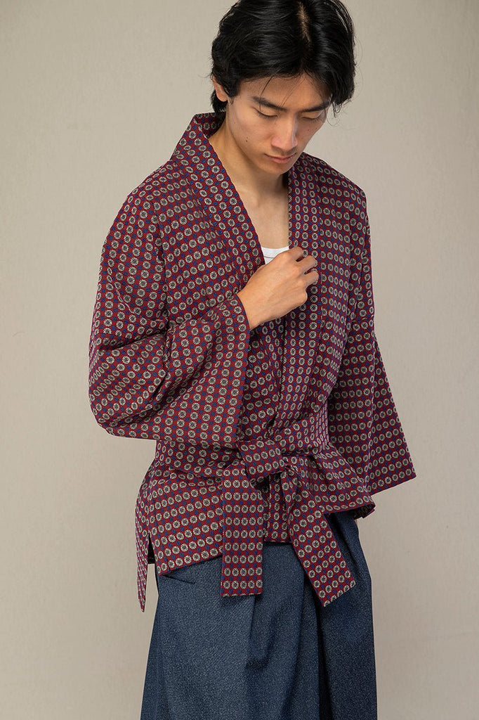 Kimono homme HAMAGURI bordeaux - CATHERINE VALENTIN