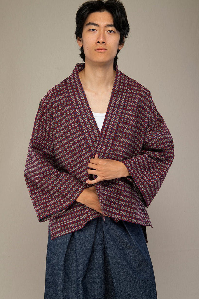 Kimono homme HAMAGURI bordeaux - CATHERINE VALENTIN