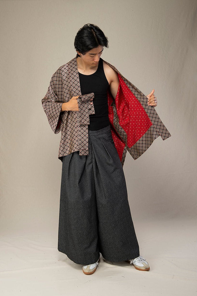 Kimono homme HOSEKI rouge réversible - CATHERINE VALENTIN
