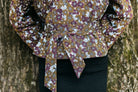 Kimono KASUMI marron/prune fleurs - CATHERINE VALENTIN