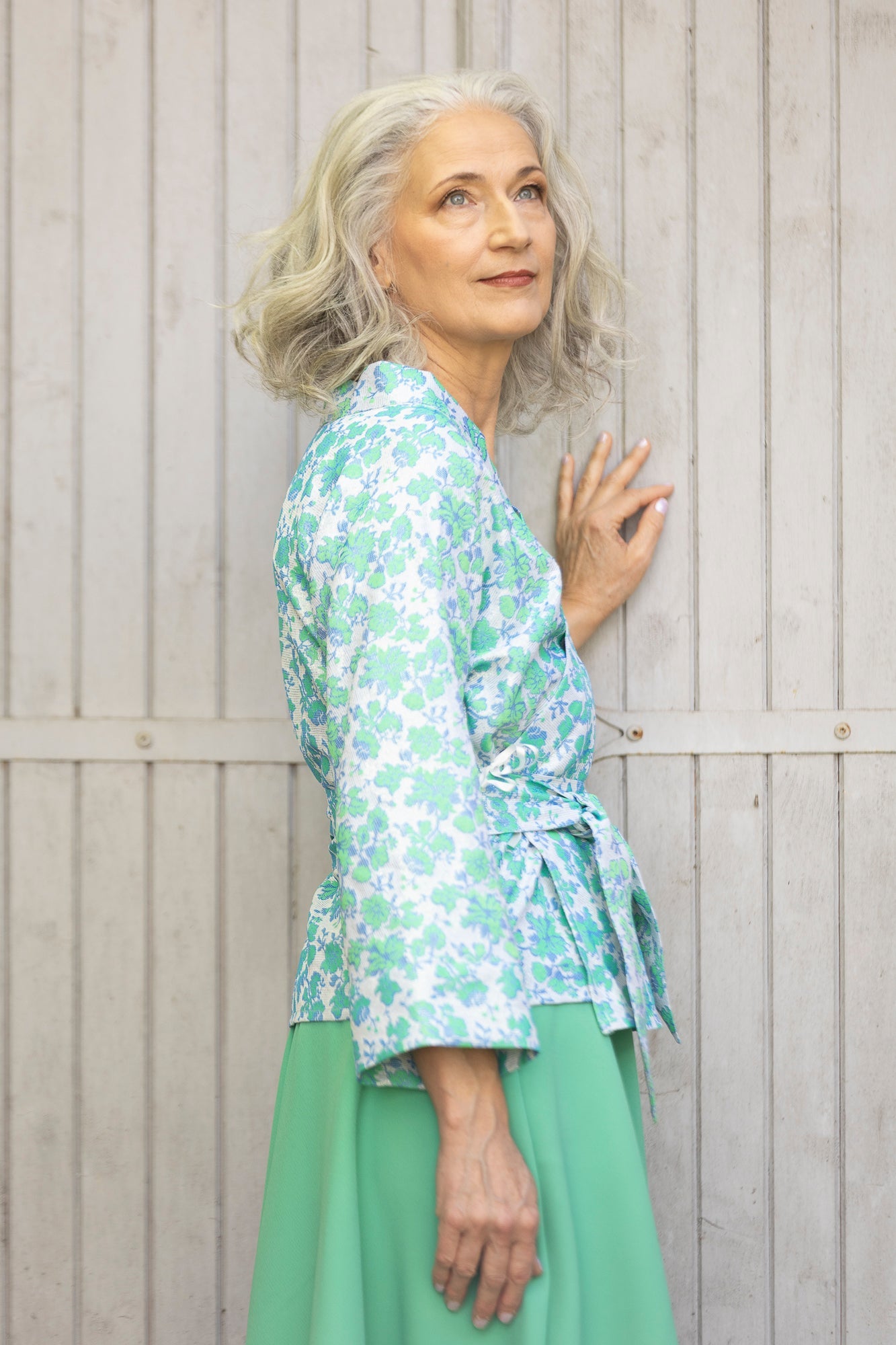 Kimono KIMIDORI vert/bleu - CATHERINE VALENTIN