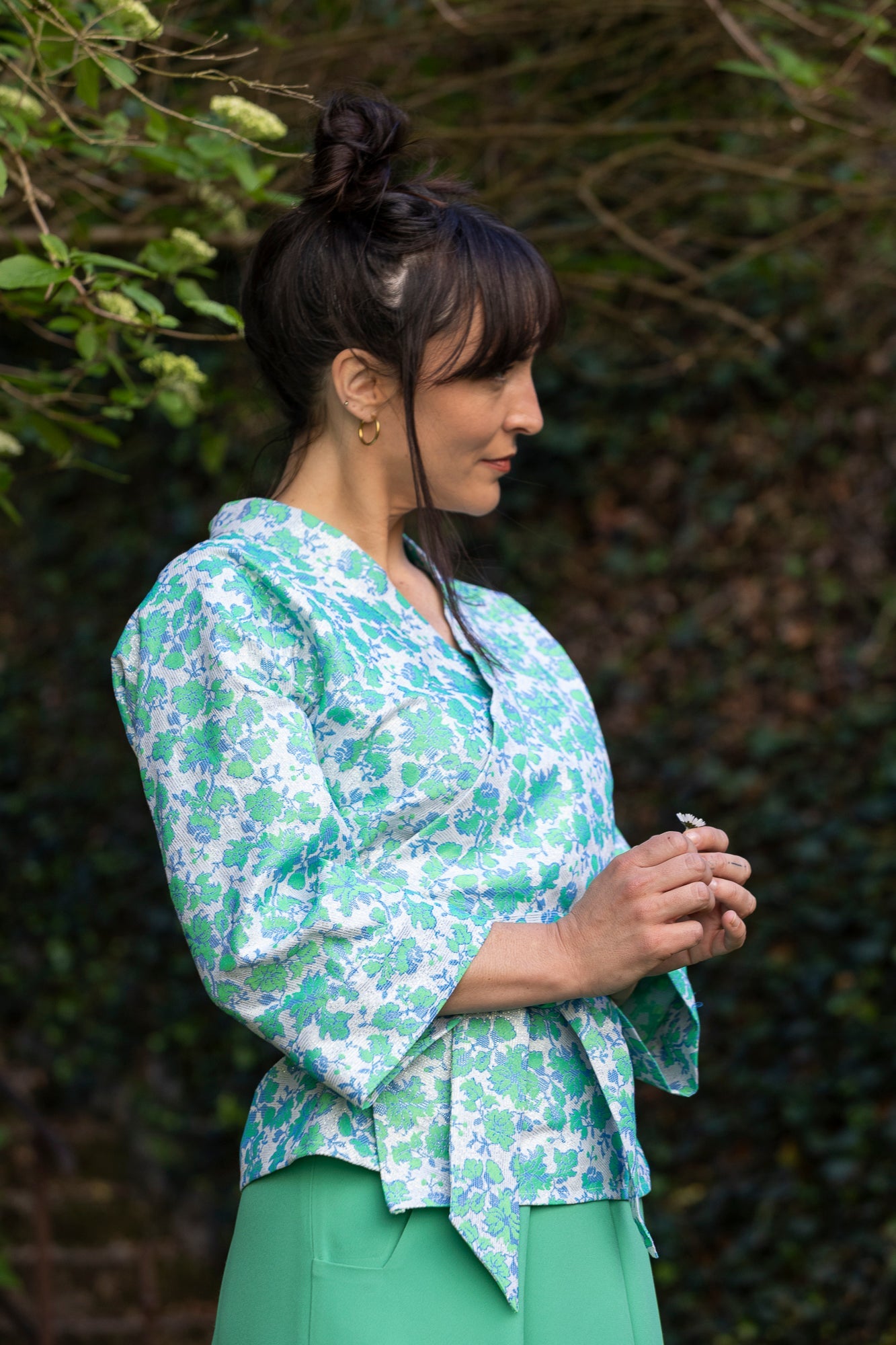 Kimono KIMIDORI vert/bleu - CATHERINE VALENTIN