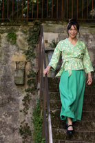 Kimono KOYO porté en total look vert avec hakama MATCHA— Catherine Valentin