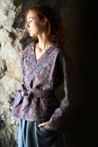 Kimono NAISHO motif cachemire pourpre - CATHERINE VALENTIN