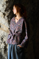 Kimono NAISHO motif cachemire pourpre - CATHERINE VALENTIN
