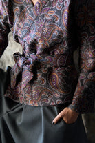 Kimono NAISHO motif cachemire pourpre - CATHERINE VALENTIN