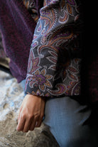 Kimono NAISHO motif cachemire pourpre - CATHERINE VALENTIN