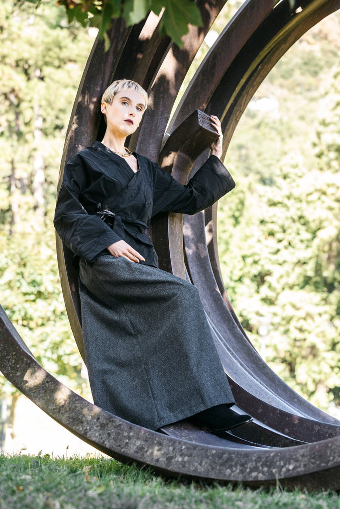 Kimono NODO noir - CATHERINE VALENTIN