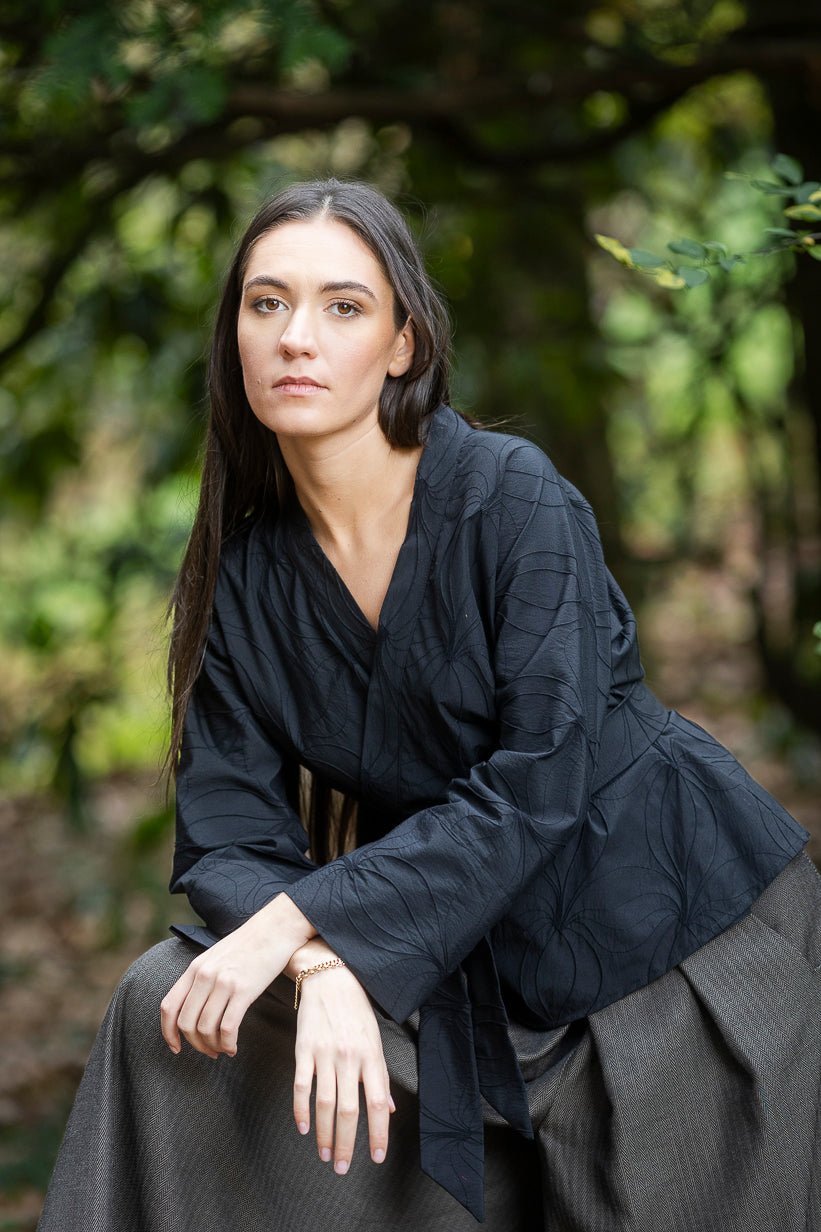 Kimono NODO noir - CATHERINE VALENTIN