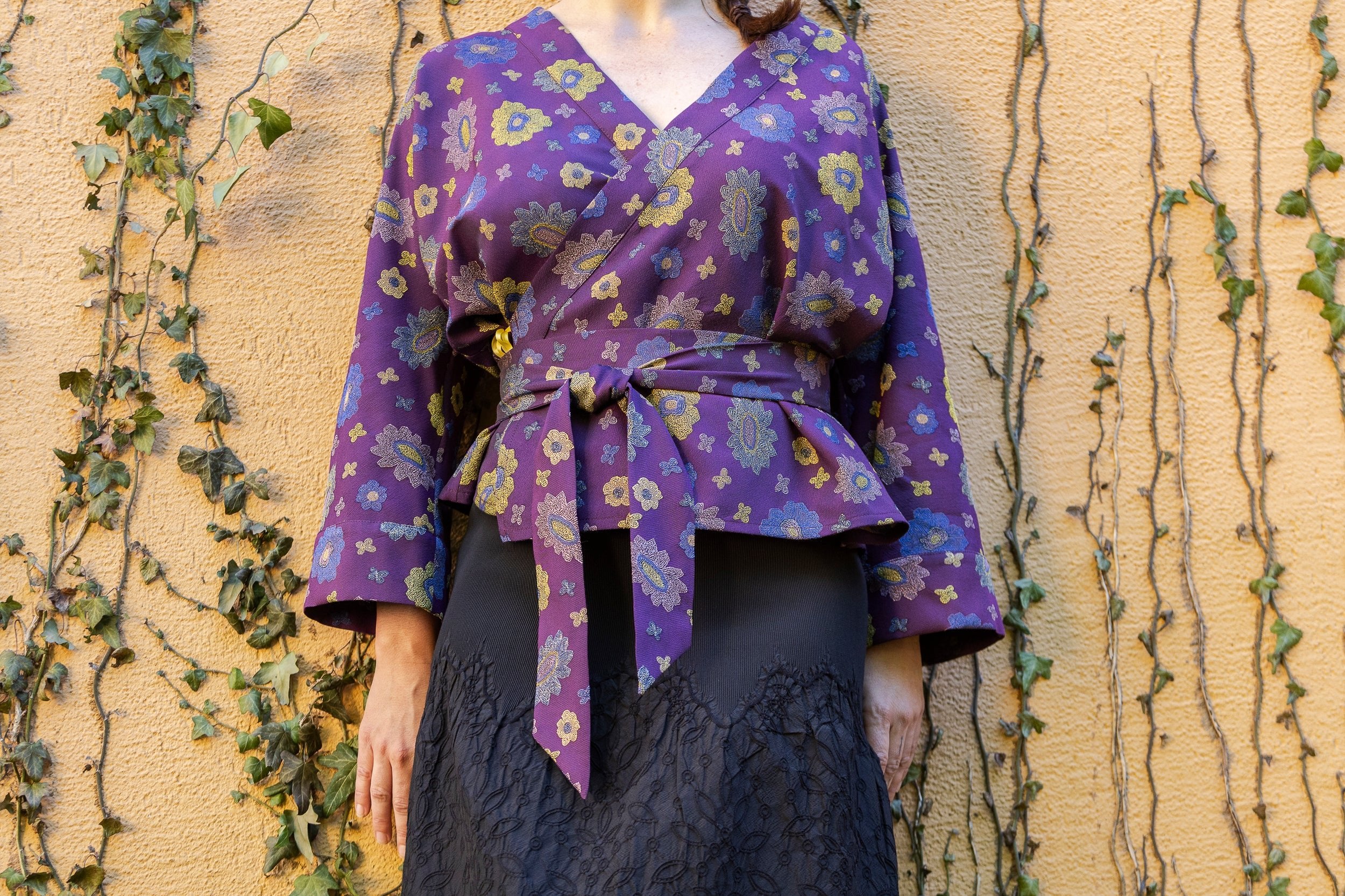 Kimono SAORI violet - CATHERINE VALENTIN