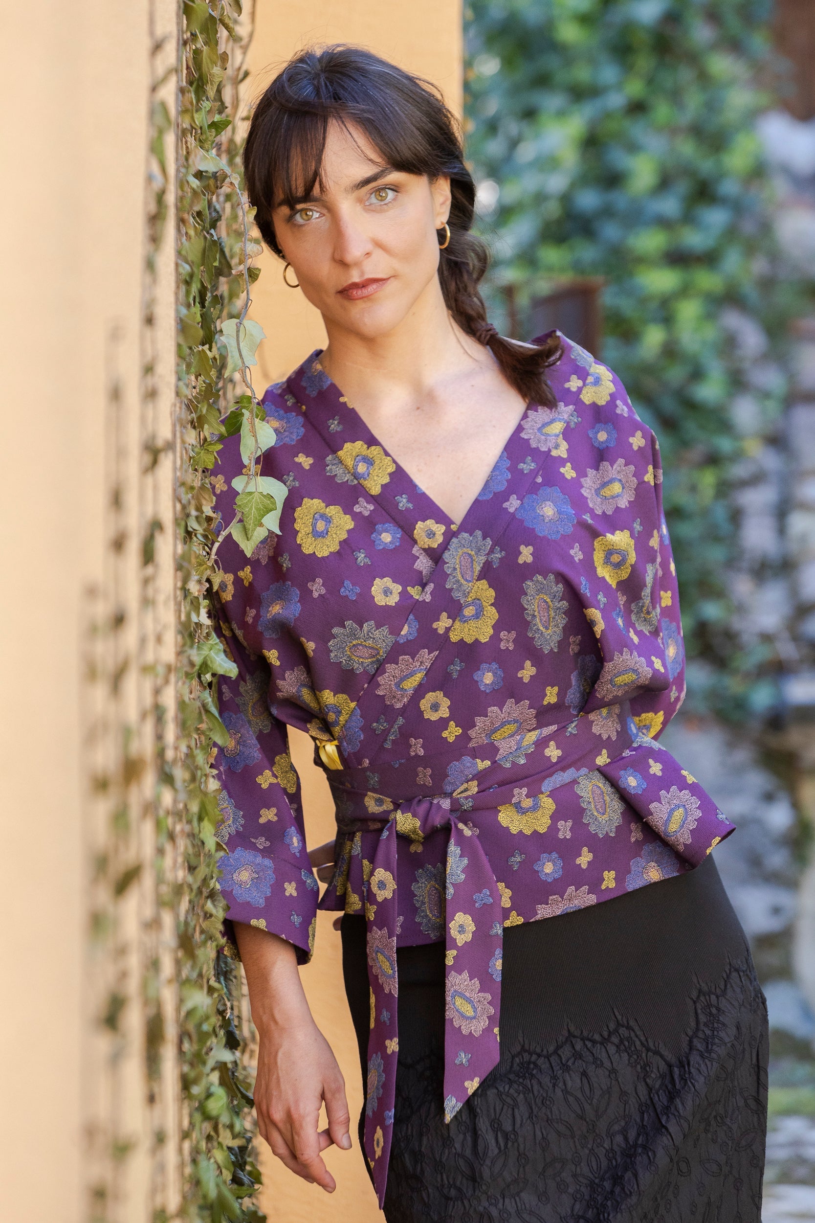 Kimono SAORI violet - CATHERINE VALENTIN