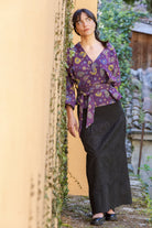 Kimono SAORI violet - CATHERINE VALENTIN