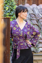 Kimono SAORI violet - CATHERINE VALENTIN