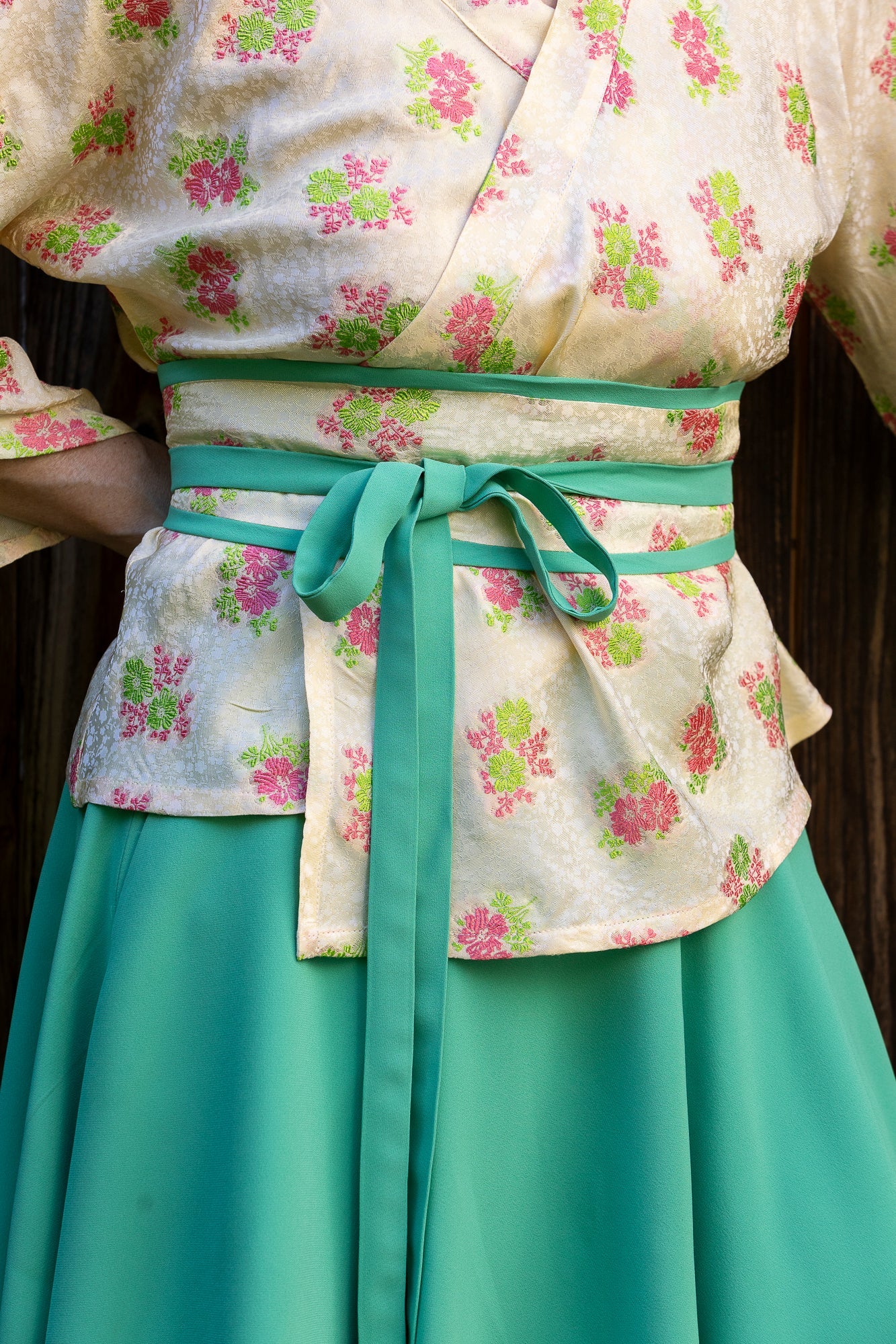 Kimono SUKI jaune/vert/rose - CATHERINE VALENTIN