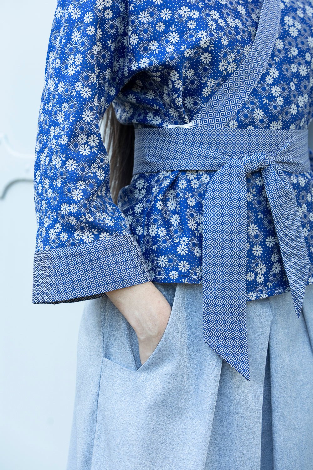 Kimono TSUBAME bleu/blanc - CATHERINE VALENTIN