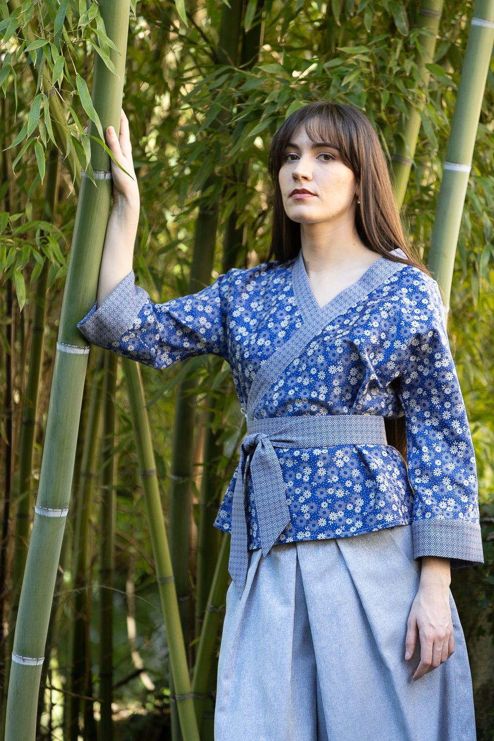 Kimono TSUBAME bleu/blanc - CATHERINE VALENTIN