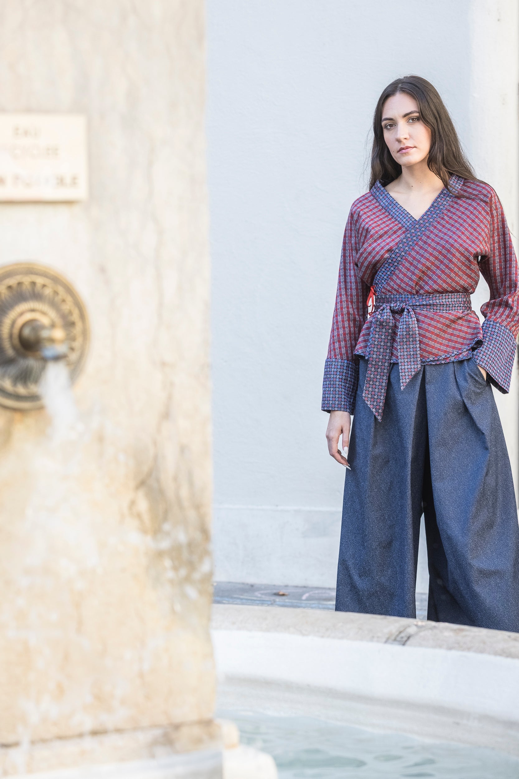 Kimono YORU bleu - CATHERINE VALENTIN