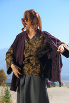 Kimono YUTTARI aubergine - CATHERINE VALENTIN