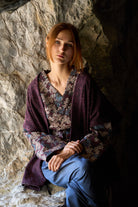 Kimono YUTTARI aubergine - CATHERINE VALENTIN