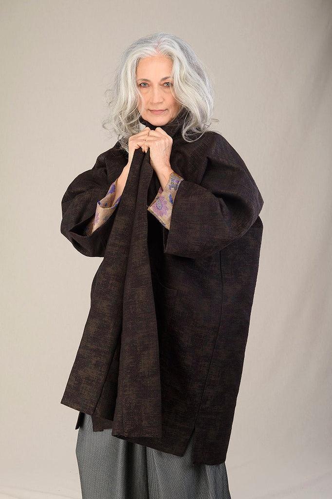 Manteau Kimono AKI marron - CATHERINE VALENTIN