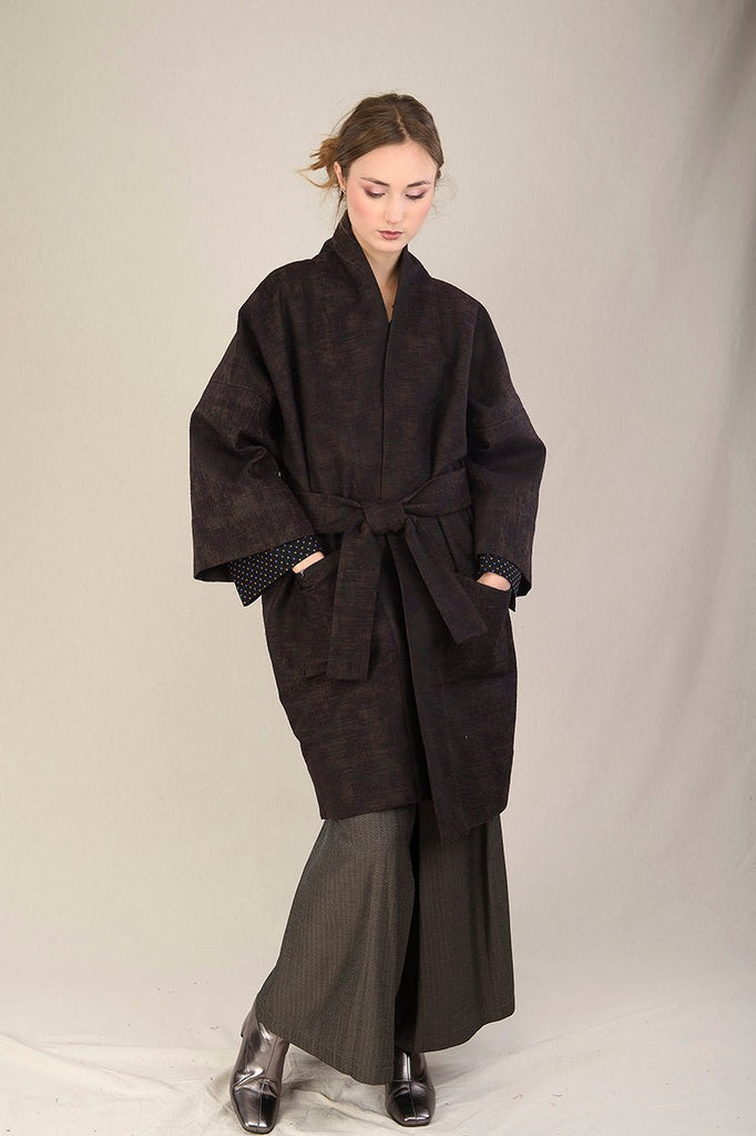 Manteau Kimono AKI marron - CATHERINE VALENTIN