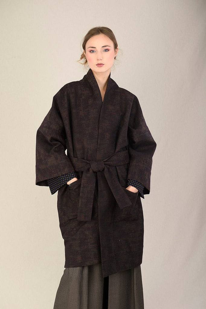 Manteau Kimono AKI marron - CATHERINE VALENTIN