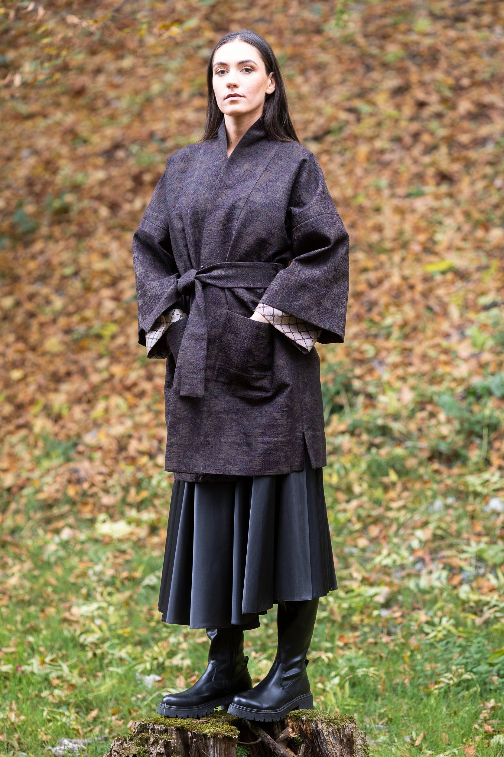 Manteau Kimono AKI marron - CATHERINE VALENTIN
