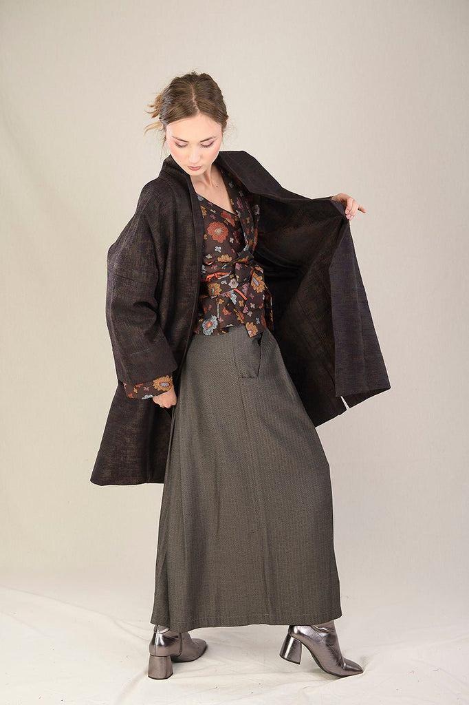 Manteau Kimono AKI marron - CATHERINE VALENTIN