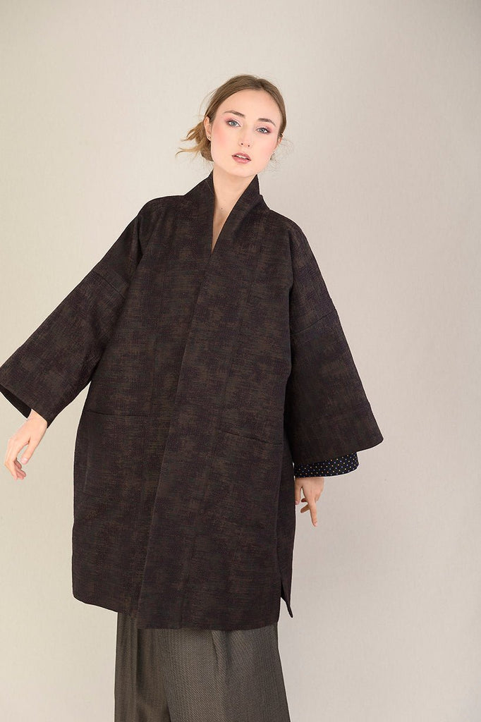 Manteau Kimono AKI marron - CATHERINE VALENTIN