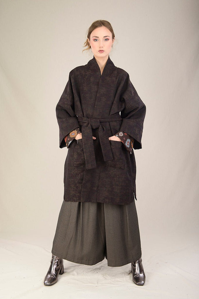 Manteau Kimono AKI marron - CATHERINE VALENTIN