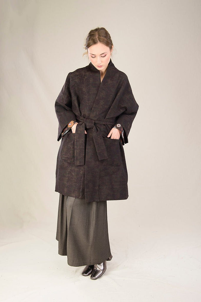 Manteau Kimono AKI marron - CATHERINE VALENTIN