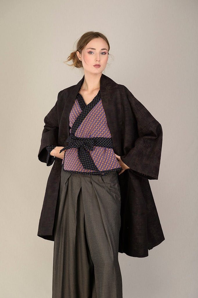 Manteau Kimono AKI marron - CATHERINE VALENTIN