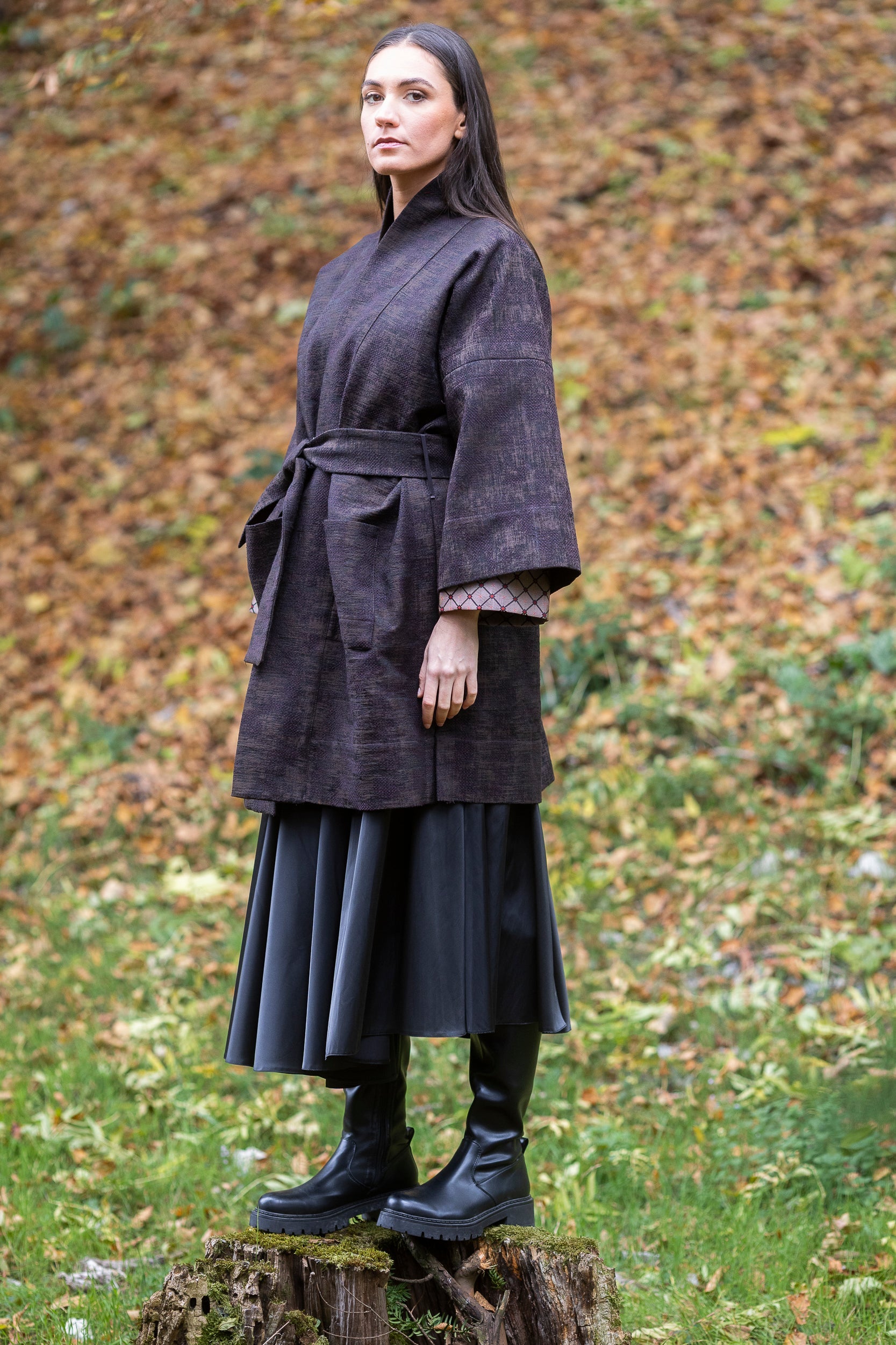 Manteau Kimono AKI marron - CATHERINE VALENTIN