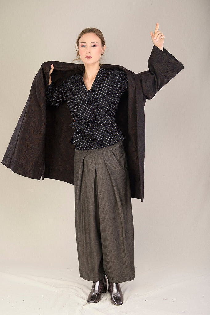 Manteau Kimono AKI marron - CATHERINE VALENTIN