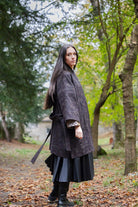 Manteau Kimono AKI noir/bleu marine - CATHERINE VALENTIN